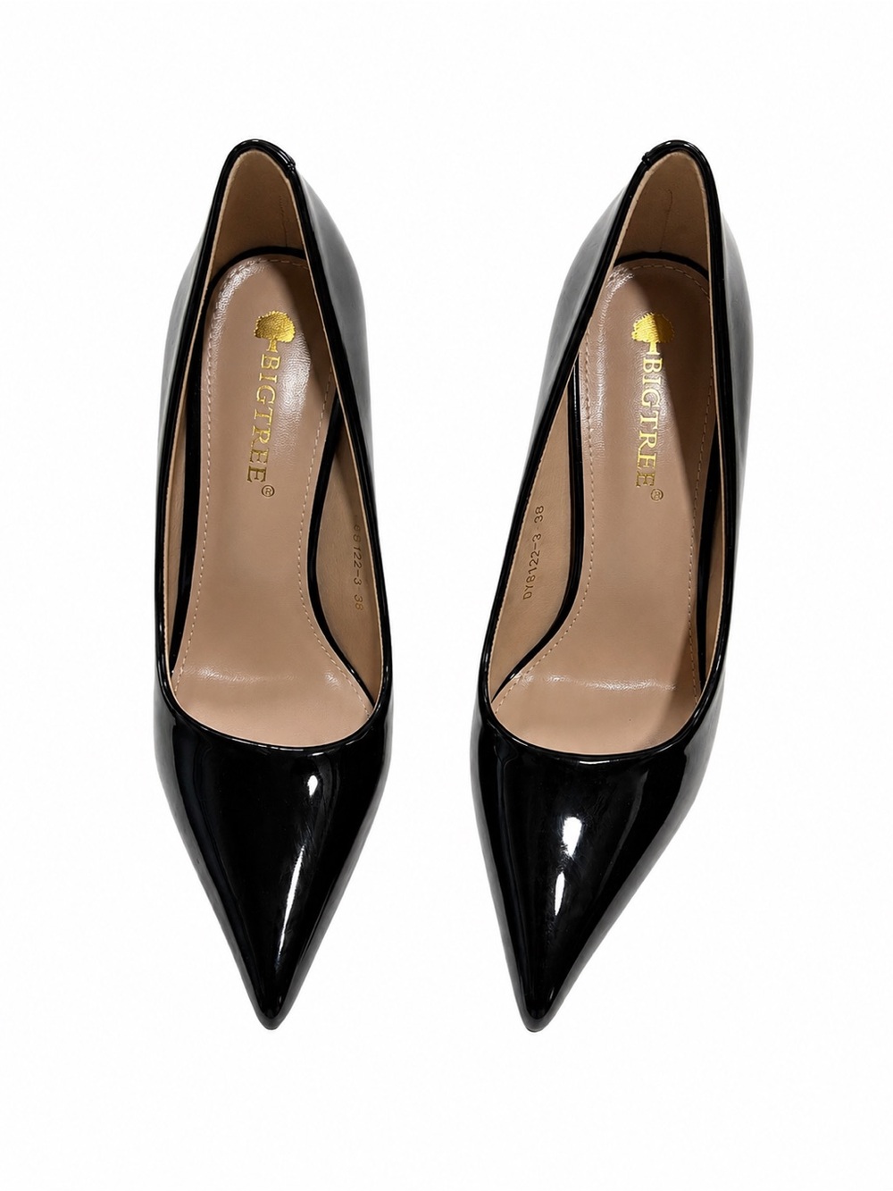 Bigtree Black Patent Pointed-Toe Heels